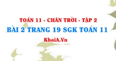 Bài 2 trang 19 Toán 11 Tập 2 Chân trời sáng tạo